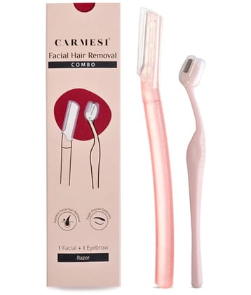 Carmesi Face Hair Removal Combo | Pack of 1 Facial Razor & 1 Eyebrow Razor | IPainless Hair Removal