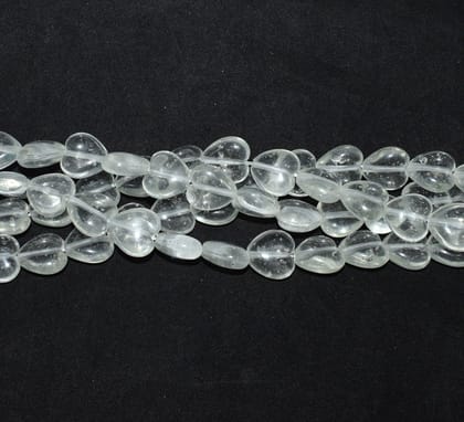 Trans White Heart shaped handmade glass beads For Jewelry Making-Per String of 25 Pieces / 15X7 MM