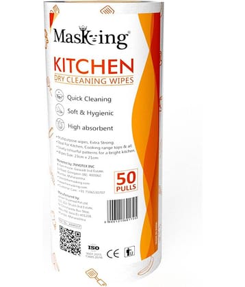 Masking Non-Woven Reusable & Washable Multi Surface Cleaner Wipes Orange 50 no.s