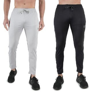 Kwings Mens Lower Combo Pack (Pack of 2) Lycra blend Plain sports wear Bottoms