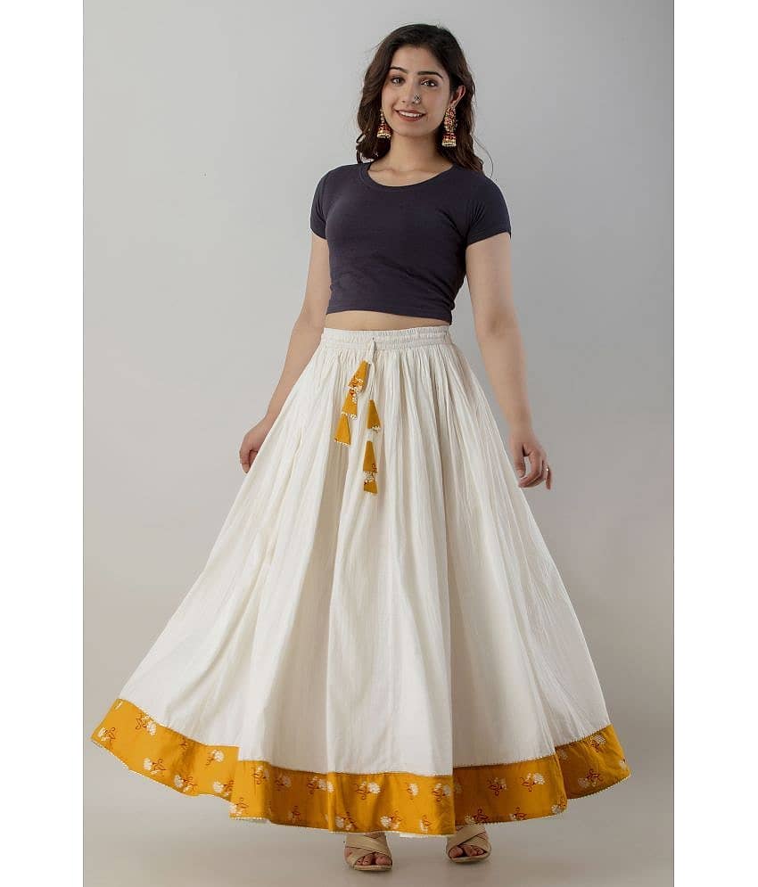 FABRR - White Cotton Women's A-Line Skirt ( Pack of 1 )