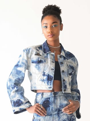 ESEN CROPPED DENIM JACKET-XS
