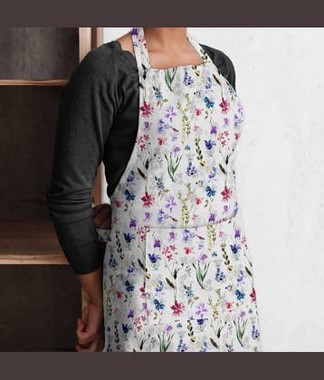 Oasis Hometex Cotton Blend Printed Kitchen Apron with 1 Center Pocket ( Pack of 1 )