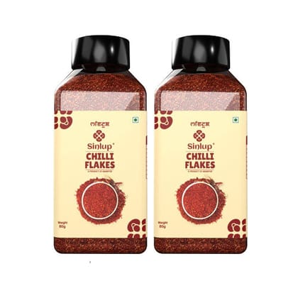 Chilli Flakes (Jar), 80g | Sinlup (Pack of 2)-Pack of 2
