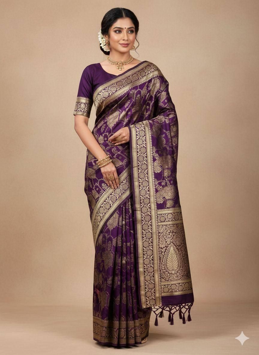 Banarasi Soft Lichi Silk Saree DNo SF982