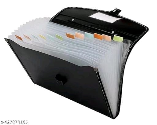 Expanding file folder with snap button and handle for documents, certificates, A4 size