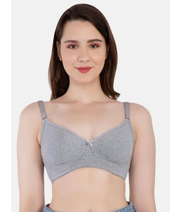 LACYLUXE Cotton Blend Non Padded Women's T-Shirt Bra ( Grey Melange )