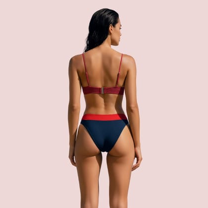 Sporty V-Neck Bralette Bikini Top with Thin Straps (Top Only)