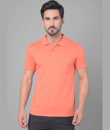 Dollar Cotton Blend Regular Fit Solid Half Sleeves Men's Polo T Shirt - Orange ( Pack of 1 )