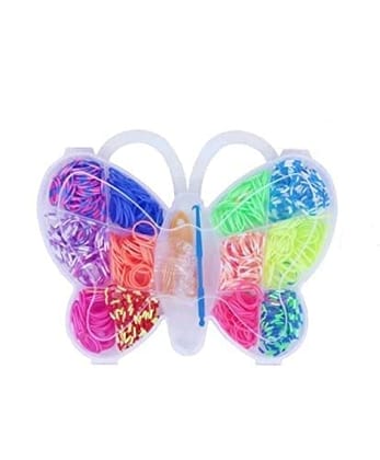 Mini Pack 600Pcs 11 Colors Refill Rubber Bands Clips Diy Loom Bracelet