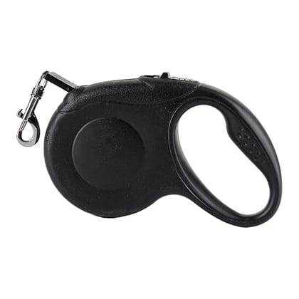 BlingPets Retractable Dog Leash 5M 360Tangle-Free Nylon Tape Dog Chain Walking Jogging Training Leash Anti-Slip Handle One Slide Button Lock & Release Fits Dogs Up to 15kg/33lbs (Black)