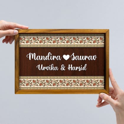 3d Vintage Border Name Plate With Frame