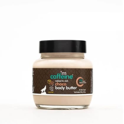 mCaffeine Choco & Shea Body Butter For Winters - 72Hrs Moisturization & Stretch Marks Reduction, 250 gm