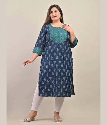Swasti - Blue Cotton Women's Straight Kurti ( Pack of 1 )