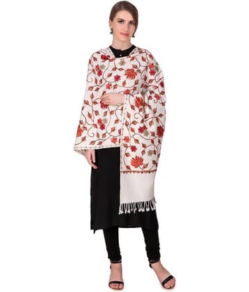 Bravezi White Kashmiri Shawl