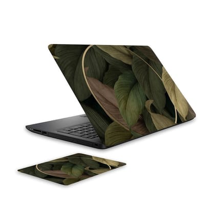 Olive Leaves Laptop Skin and Mouse Pad Combo
