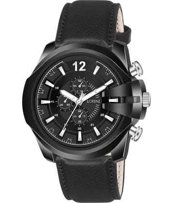 Lorenz Black Leather Analog Men's Watch