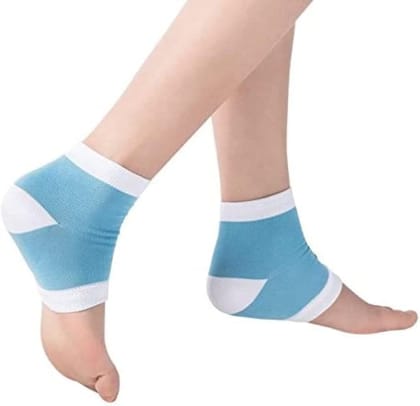 EZYFIT Moisturizing Gel Heel Socks with Open Toe Botanical Gel Pad for Dry Hard Crack and Pain Relief for Men and Women - Free Size EZYFIT Moisturizing Gel Heel Socks with Open Toe Botanical Gel Pad for Dry Hard Crack and Pain Relief for Men and Women - Free Size