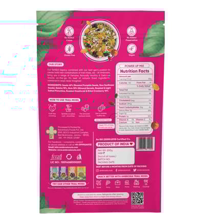 Ambrosia Power Up Trail Mix 200 g | Pre & Post Workout Snack | High Protein