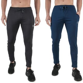 Kwings Mens Lower Combo Pack (Pack of 2) Lycra blend Plain sports wear Bottoms