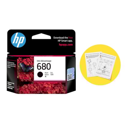 HP 680 Black Original Ink Advantage Cartridge- F6V27A