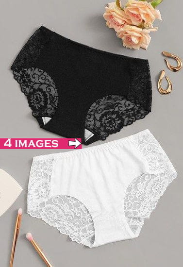 Black & White Value Pack Of 2 Lace Brief - Briefs | Buy online on ZillyBuy