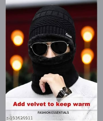 Infispace Pack of 1 Cotton Blend Men's Cap ( Black )