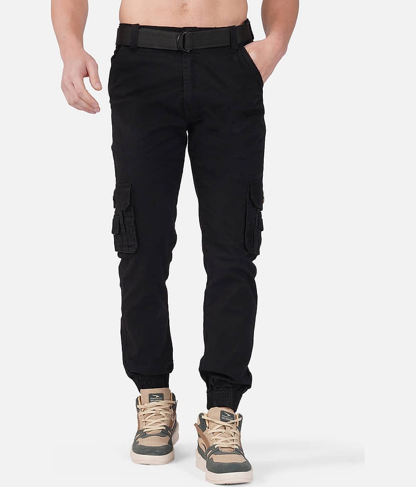 Urban Legends Regular Flat Men's Cargos - Black ( Pack of 1 )