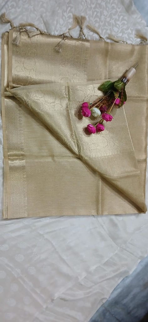 Golden Tissue Brocade Fabric