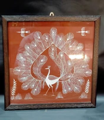 Warli White Peacock A Stunning Craft for Your Home