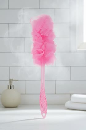 Vivin Luxury Long Handle loofah - Pink (Pack of 1)