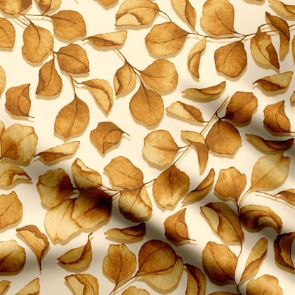 Eucalyptu Leave Beige Brown palette-Cotton