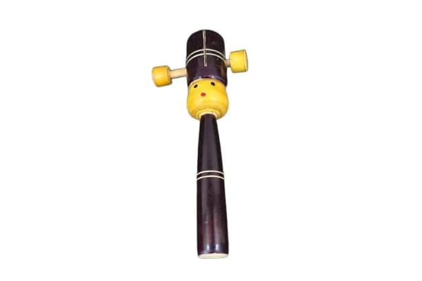 Wooden Duck Whistle Toy, Traditional Musical Instrument, Purple and Yellow