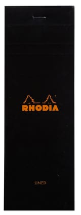 Rhodia Basics Stapled Line Ruled Notepad - No. 8-Black / No. 8