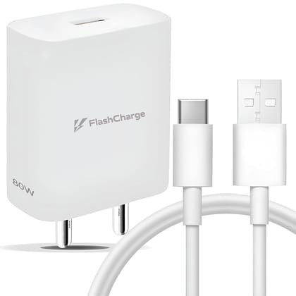 Vivo Original 80W Vivo Flash Charger 3.0 USB-A Power Adapter for Vivo V27 Pro, V29, X90, X80 Pro, Y Series & T Series