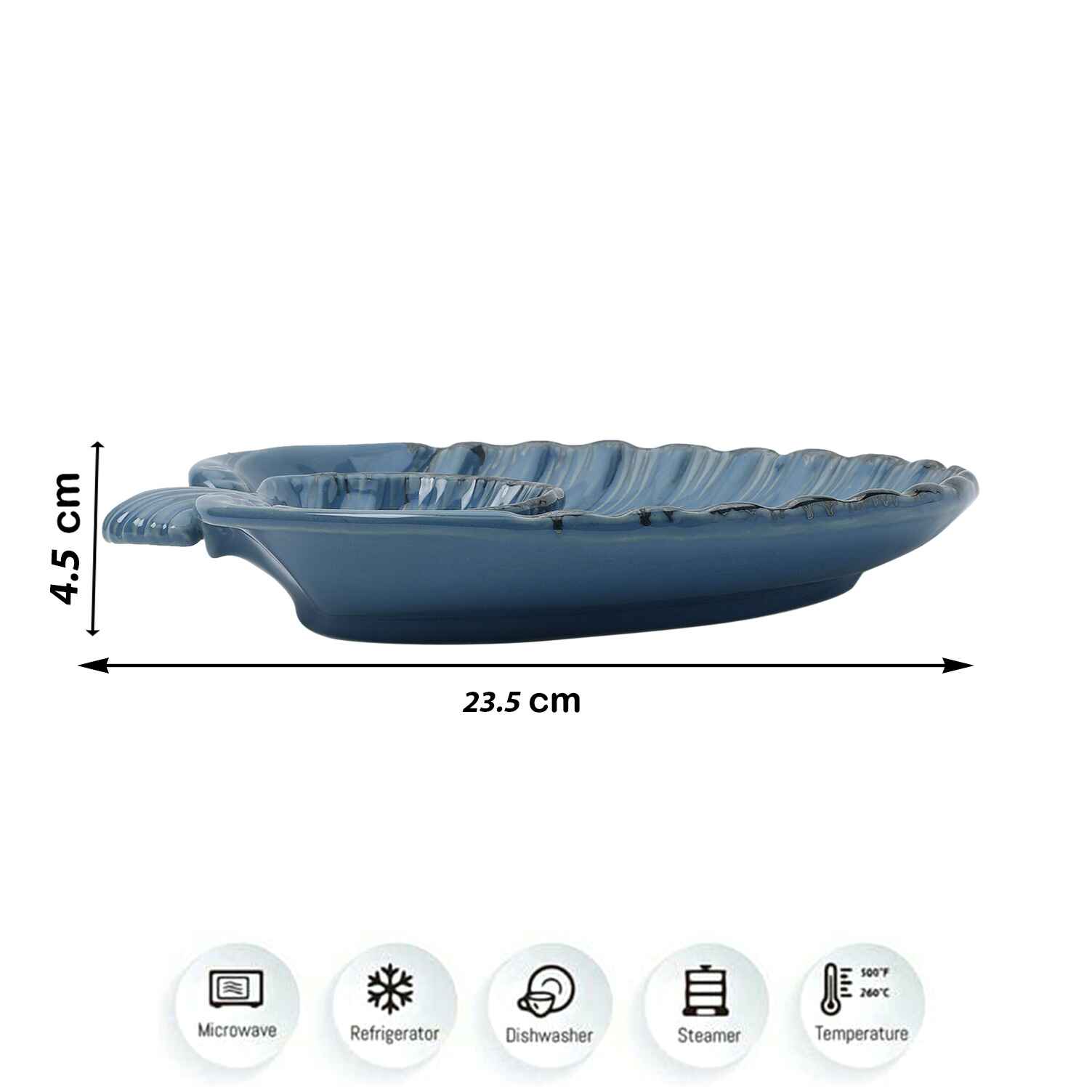 Manchester Blue Shell Shaped Ceramic Platter