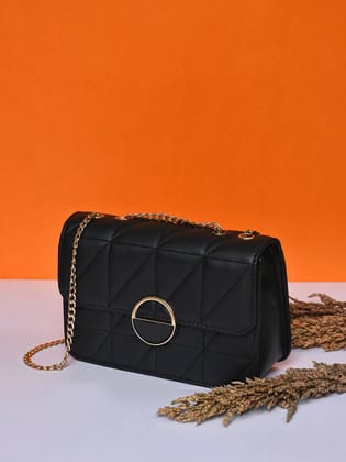 Obsidian Quilted Black & White Cross Body Bag-Sling Bag