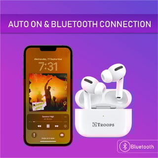 TP TROOPS 7206 FG 28H AUTO PAIRING TWS HEADSET Wireless Bluetooth 5.1 in Ear Earbuds with Mic,28 H Playtime, Wireless Bl