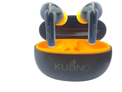 Kubno Audio Wireless Earbuds, 48H Battery Life, in-Ear Design, Navy Blue and Orange