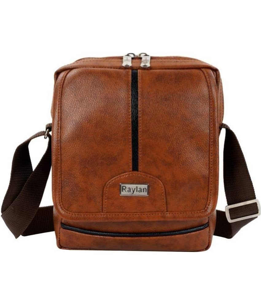 Raylan Brown Textured Messenger Bag