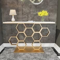 Elegance Time Enginering Pvd. Ltd. Home & Furniture Modern Side Table, Dinning Table, Console Table and Table top Round Table Available here, Honeycomb Console.