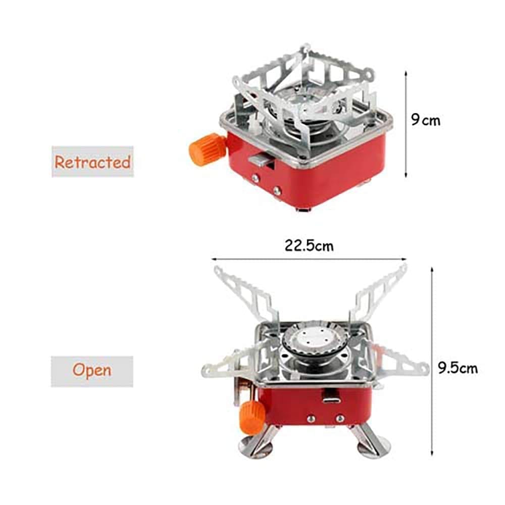 Windproof Foldable Stove Burner-Ultralight Camping Stove Portable Mini Outdoor Folding Metal Camping Gas Stove Windproof Furnace Burner Backpacking Hiking (Stove Only)