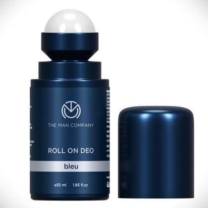The Man Company Deodrant Roll on for Men - Bleu | Premium Fragrance with 24-Hour Freshness | Removes Body Odour | Compact & Easy-To-Use | Prevents Bacteria - 55ml The Man Company Deodrant Roll on for Men - Bleu | Premium Fragrance with 24-Hour Freshness 