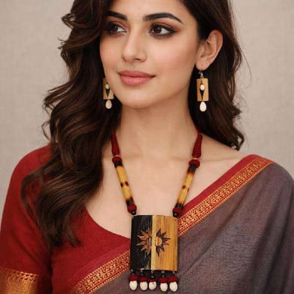 Bamboo necklace for women Festive Eco friendly