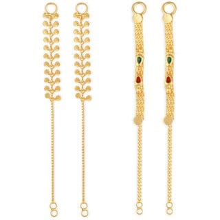 1gram gold Plated Kanchain Ear chain earcuff Ear to Ear Combo for Women & Girls