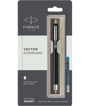Parker Vector Standard With 1 Ink Cart Fountain Pen (Black)
