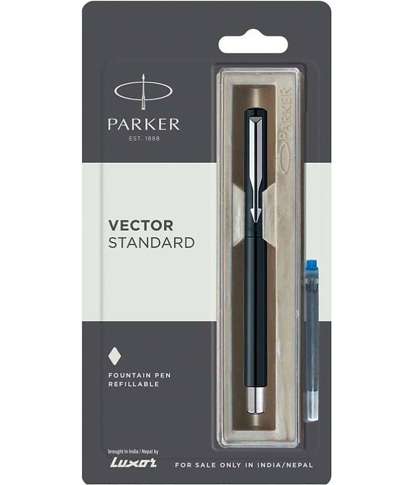 Parker Vector Standard With 1 Ink Cart Fountain Pen (Black)