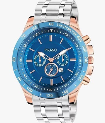 PIRASO Silver Stainless Steel Analog Men's Watch