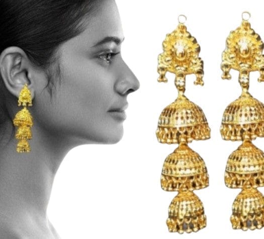 Attractive Sister Bridal Bliss Ethereal Elegance Gold plated Earrings | Handcrafted Wedding Jewelry