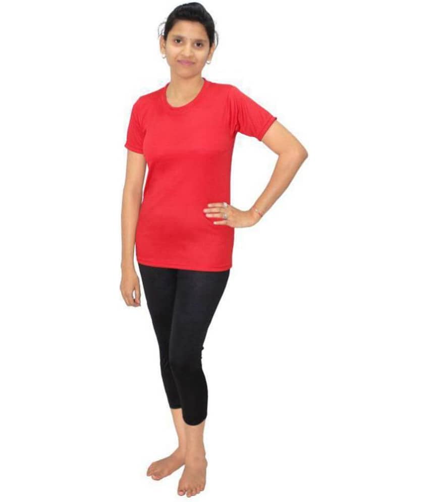 Goodluck Red T-Shirt & Shorts Combo Swimming Costume